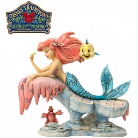 【正版授權】Enesco 小美人魚 25周年 塑像 公仔/精品雕塑 小比目魚 艾莉兒 Ariel 迪士尼 Disney